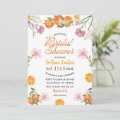 Citrus Floral Bridal Dusche Einladung (Stehend Vorderseite)