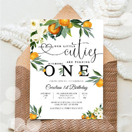 Citrus Floral First Birthday Invitation Einladung