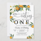 Citrus Floral First Birthday Invitation Einladung (Vorderseite)
