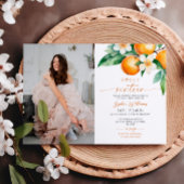 Citrus Floral Foto Sweet 16 Geburtstag Einladung