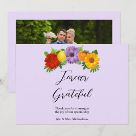 Citrus Floral Garden Wedding Dankeskarte