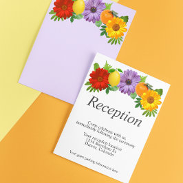 Citrus Floral Garden Wedding Empfang Begleitkarte