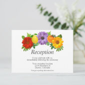 Citrus Floral Garden Wedding Empfang Begleitkarte (Stehend Vorderseite)