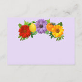 Citrus Floral Garden Wedding Empfang Begleitkarte (Rückseite)