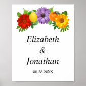 Citrus Floral Garden Wedding Poster (Vorne)