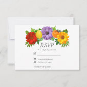 Citrus Floral Garden Wedding RSVP Karte (Vorderseite)