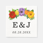 Citrus Floral Garden Wedding Serviette (Vorderseite)