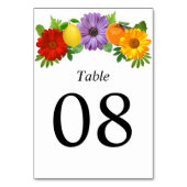 Citrus Floral Garden Wedding Tischnummer (Rückseite)