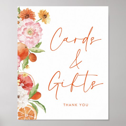 Citrus Floral herunterladbare Karten und Geschenke Poster (Vorne)