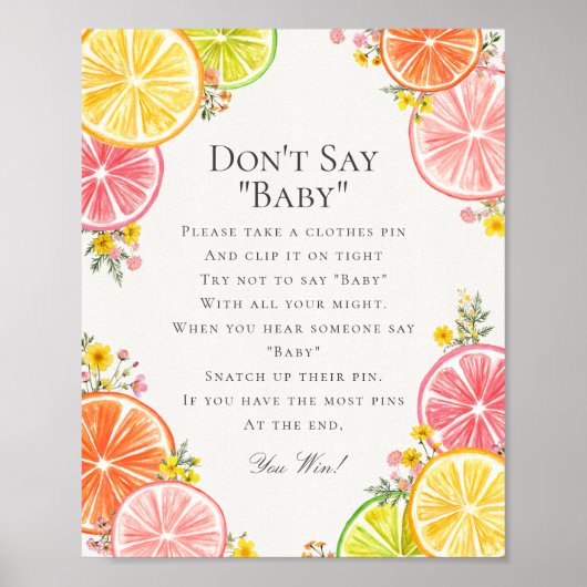 Citrus Floral Kleine Süsse Dont Say Baby Game Poster (Vorne)