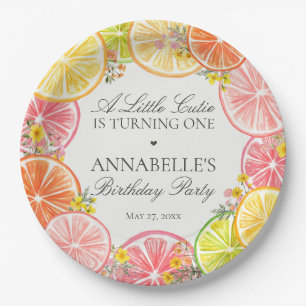 Citrus Floral Kleine Süsse Geburtstagsparty Pappteller