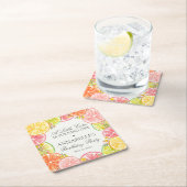Citrus Floral Kleine Süsse Geburtstagsparty Rechteckiger Pappuntersetzer (Vor Ort)