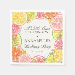 Citrus Floral Kleine Süsse Geburtstagsparty Serviette