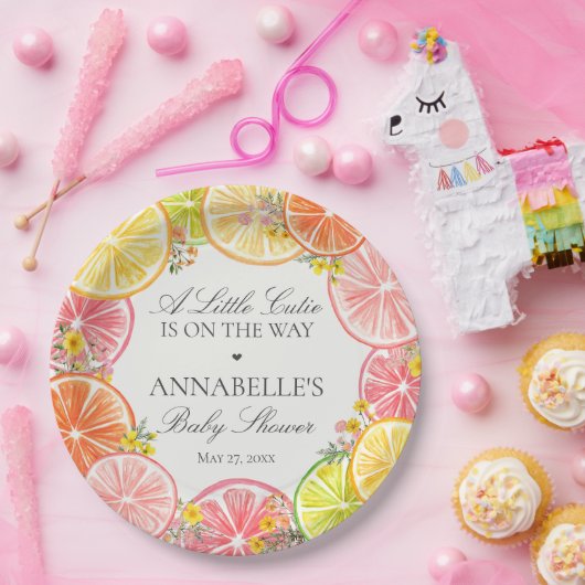 Citrus Floral Kleine Süsse Kinderdusche Tisch Pappteller (Party)