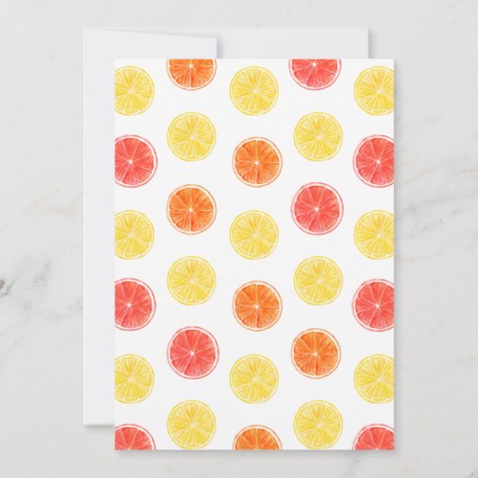 Citrus Floral Lemon Orange Brautparty Brunch Einladung (Rückseite)