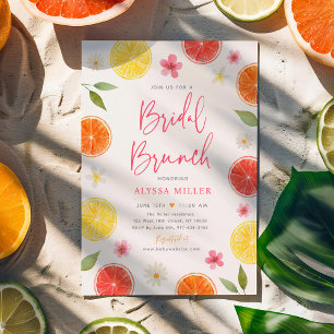 Citrus Floral Lemon Orange Brautparty Brunch Einladung