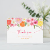 Citrus Floral Lemon Orange Brautparty Dankeskarte (Stehend Vorderseite)