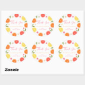 Citrus Floral Lemon Orange Brautparty Runder Aufkleber (Blatt)