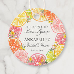 Citrus Floral Main Squeeze Brautparty Circle Geschenkanhänger