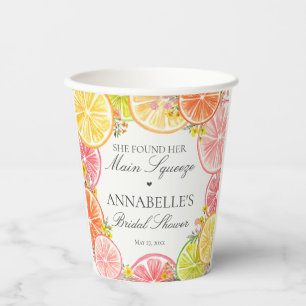 Citrus Floral Main Squeeze Brautparty Pappbecher