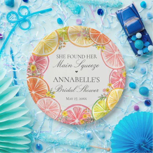 Citrus Floral Main Squeeze Brautparty Table Pappteller (Party)