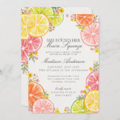 Citrus Floral Orange Brautparty Einladung (Vorne/Hinten)