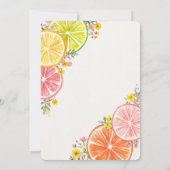 Citrus Floral Orange Brautparty Einladung (Rückseite)