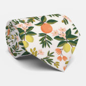 Citrus Floral Orange Lemon Verlasst Wildnatur Krawatte (Gerollt)