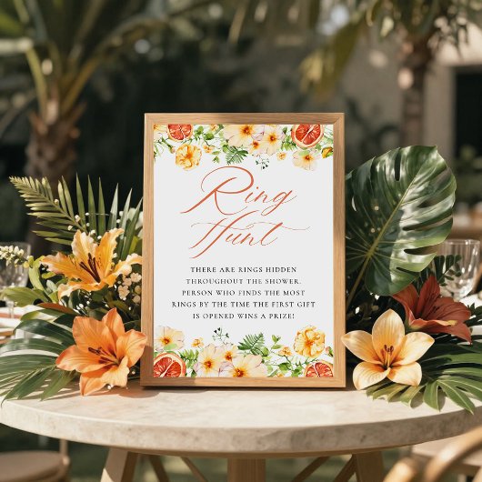 Citrus Floral Ring Brautparty Game Poster