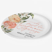 Citrus Floral Summer Brautparty Pappteller (Schrägansicht)