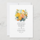 Citrus Floral Wedding Einladung (Vorderseite)