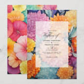 Citrus Floral Wedding Einladung (Vorne/Hinten)