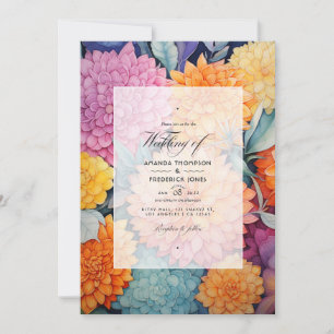 Citrus Floral Wedding Einladung
