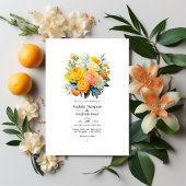 Citrus Floral Wedding Einladung