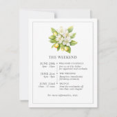 Citrus Floral Wedding Timeline Einschließungskarte Mitteilungskarte (Vorderseite)