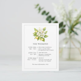 Citrus Floral Wedding Timeline Einschließungskarte Mitteilungskarte