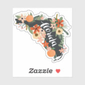 Citrus Florida Staat Silhouette Aufkleber (Blatt)