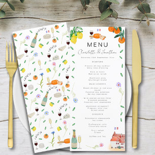 Citrus French Boho Wedding Menükarte