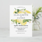 Citrus Fresh Lemon Yellow Summer Wedding Einladung (Stehend Vorderseite)