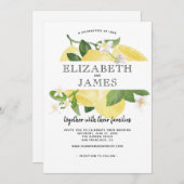 Citrus Fresh Lemon Yellow Summer Wedding Einladung (Vorne/Hinten)