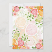 Citrus Frucht & Blume Baby Brunch Einladung (Rückseite)
