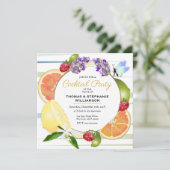 Citrus Frucht Cocktail Party Einladung (Stehend Vorderseite)