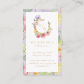 Citrus Frucht Orchard Wasserfarben Floral Monogram Visitenkarte (Rückseite)