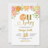 Citrus Frucht Summer Oh Baby Dusche Einladung (Vorderseite)
