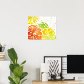 Citrus Frucht Wasserfarbe Kunst drucken Poster (Heimbüro)