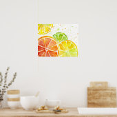Citrus Frucht Wasserfarbe Kunst drucken Poster (Küche)