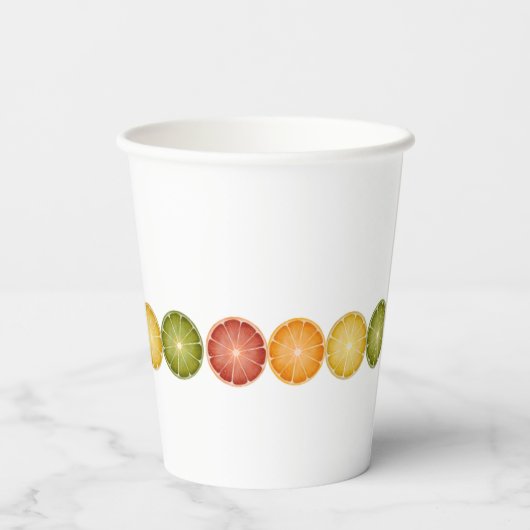 Citrus Fruchtpapier Cup Pappbecher (Rückseite)