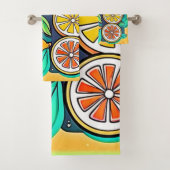 Citrus Fruit Art Design Badhandtuch Set (Insitu)