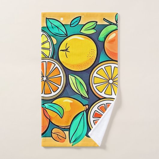 Citrus Fruit Art Design Badhandtuch Set (Handtuch)