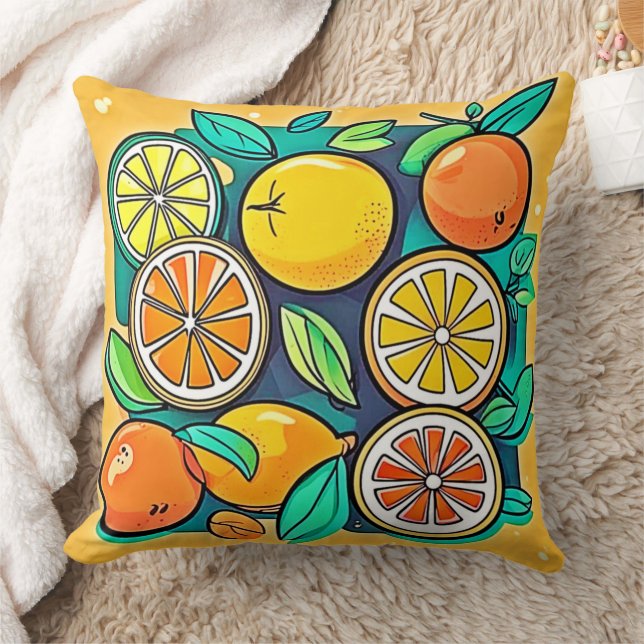 Citrus Fruit Art Design Kissen (Decke)